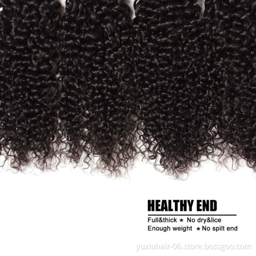 Wholesale India Human Hair Curly Cuticle Aligned Hair Bundles Natural Color Thick Bundles Remy Hair Extensions